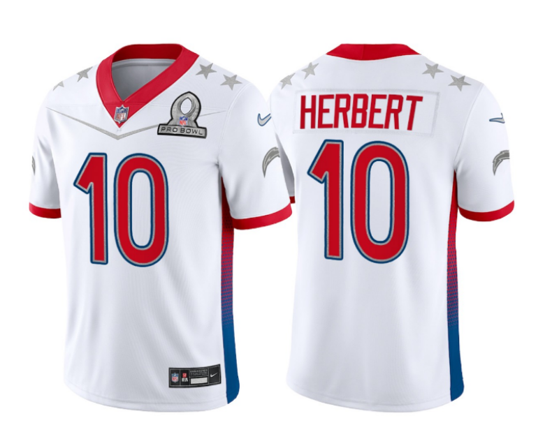2022 Men Los Angeles Chargers #10 Herbert Nike white Pro bowl Limited NFL Jersey